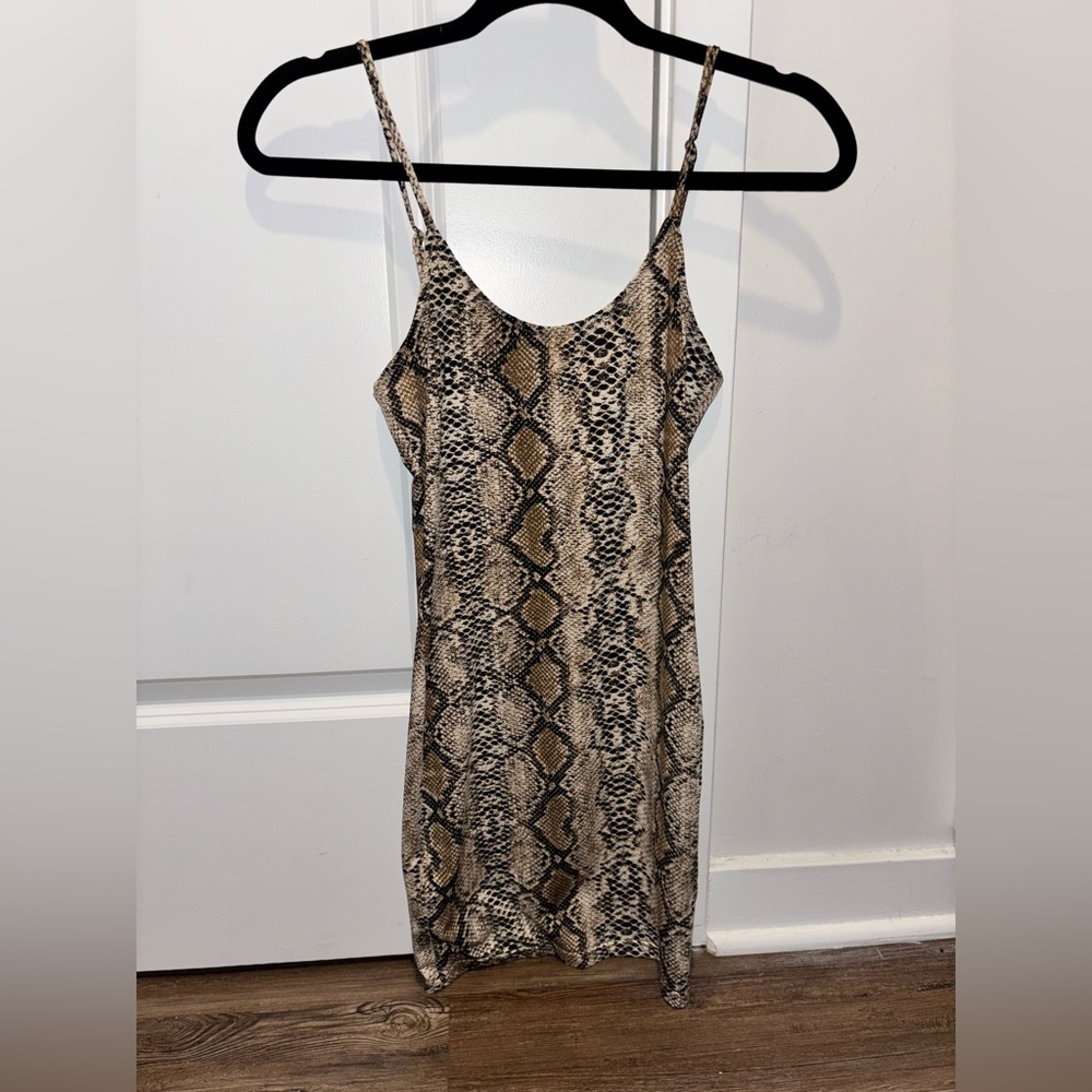 Brown Tan Slip Mini Dress